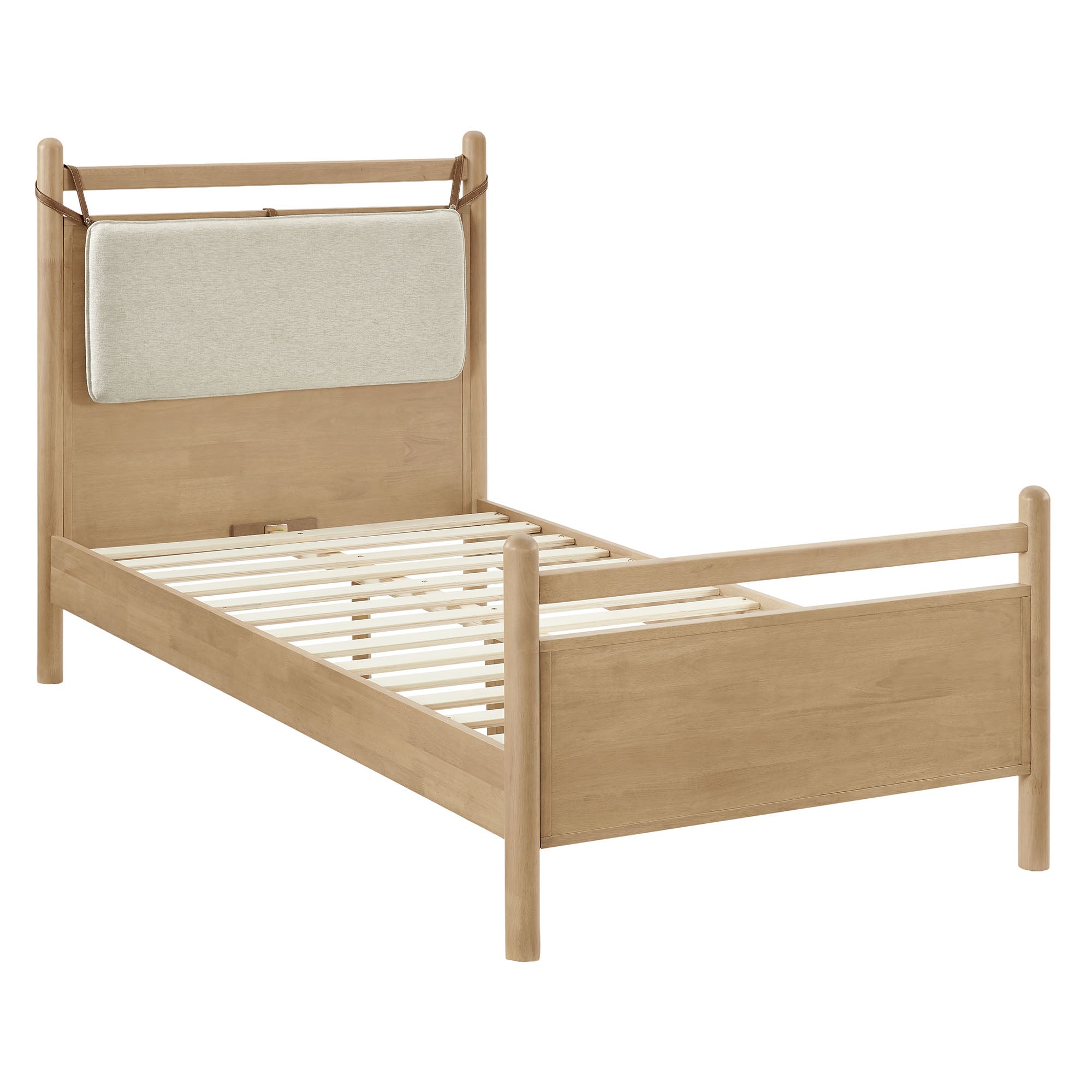 Skeppar Solid Wood Twin Platform Bed  - Light Oak Heathered Ivory Denmark Home