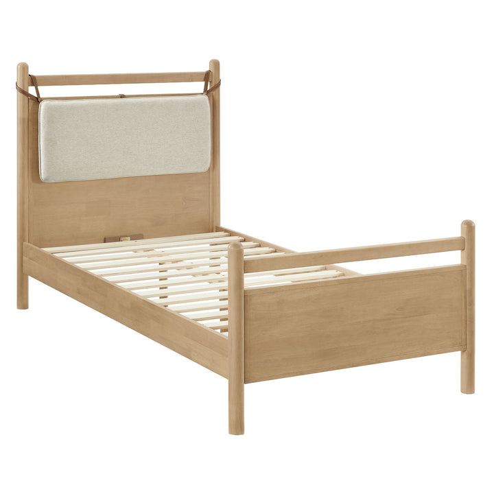 Skeppar Solid Wood Twin Platform Bed  - Light Oak Heathered Ivory Denmark Home