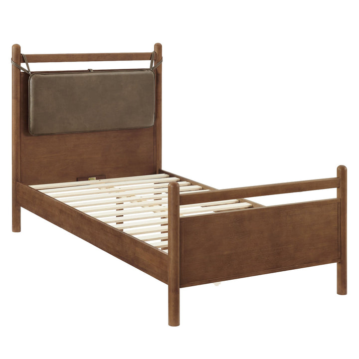 Skeppar Solid Wood Twin Platform Bed -Walnut Mushroom Denmark Home