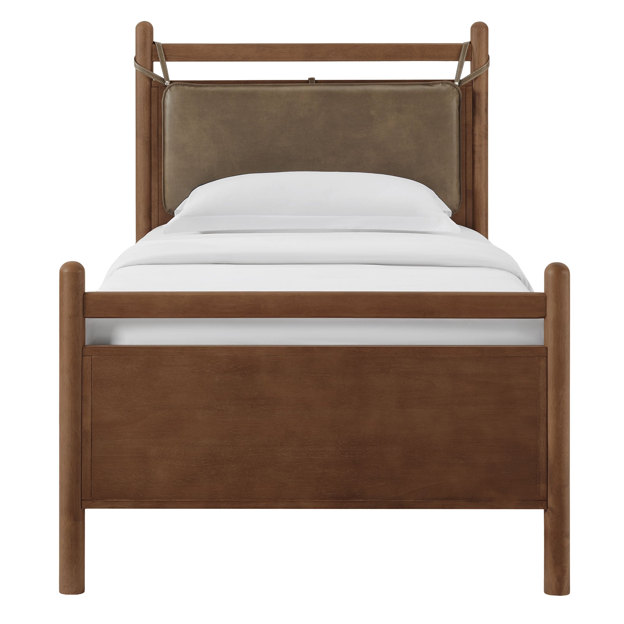 Skeppar Solid Wood Twin Platform Bed -Walnut Mushroom Denmark Home