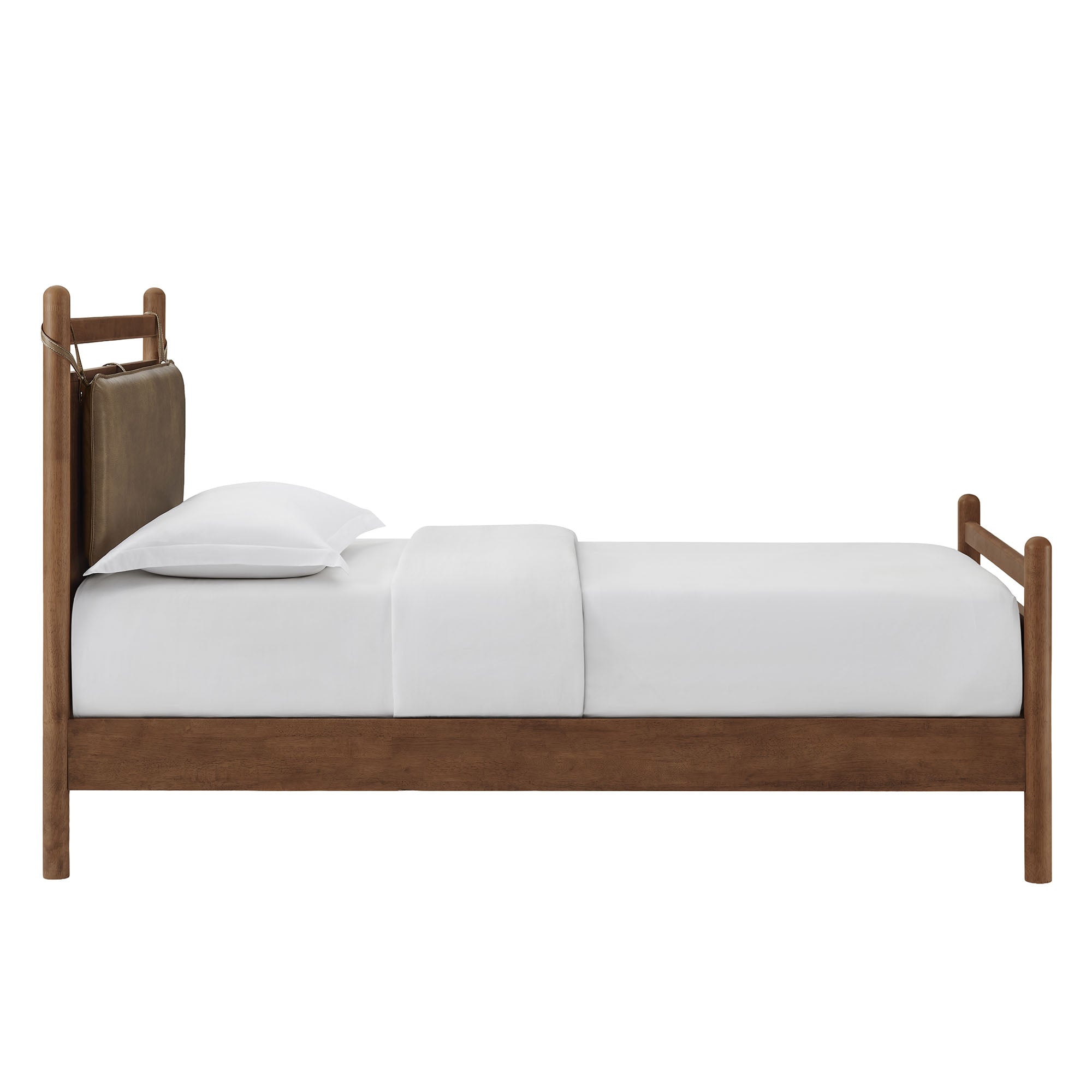 Skeppar Solid Wood Twin Platform Bed -Walnut Mushroom Denmark Home