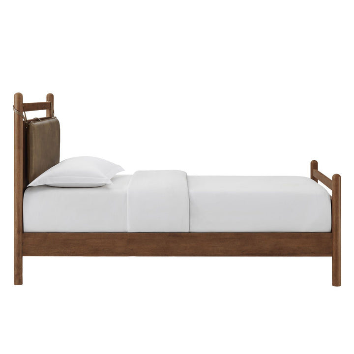 Skeppar Solid Wood Twin Platform Bed -Walnut Mushroom Denmark Home