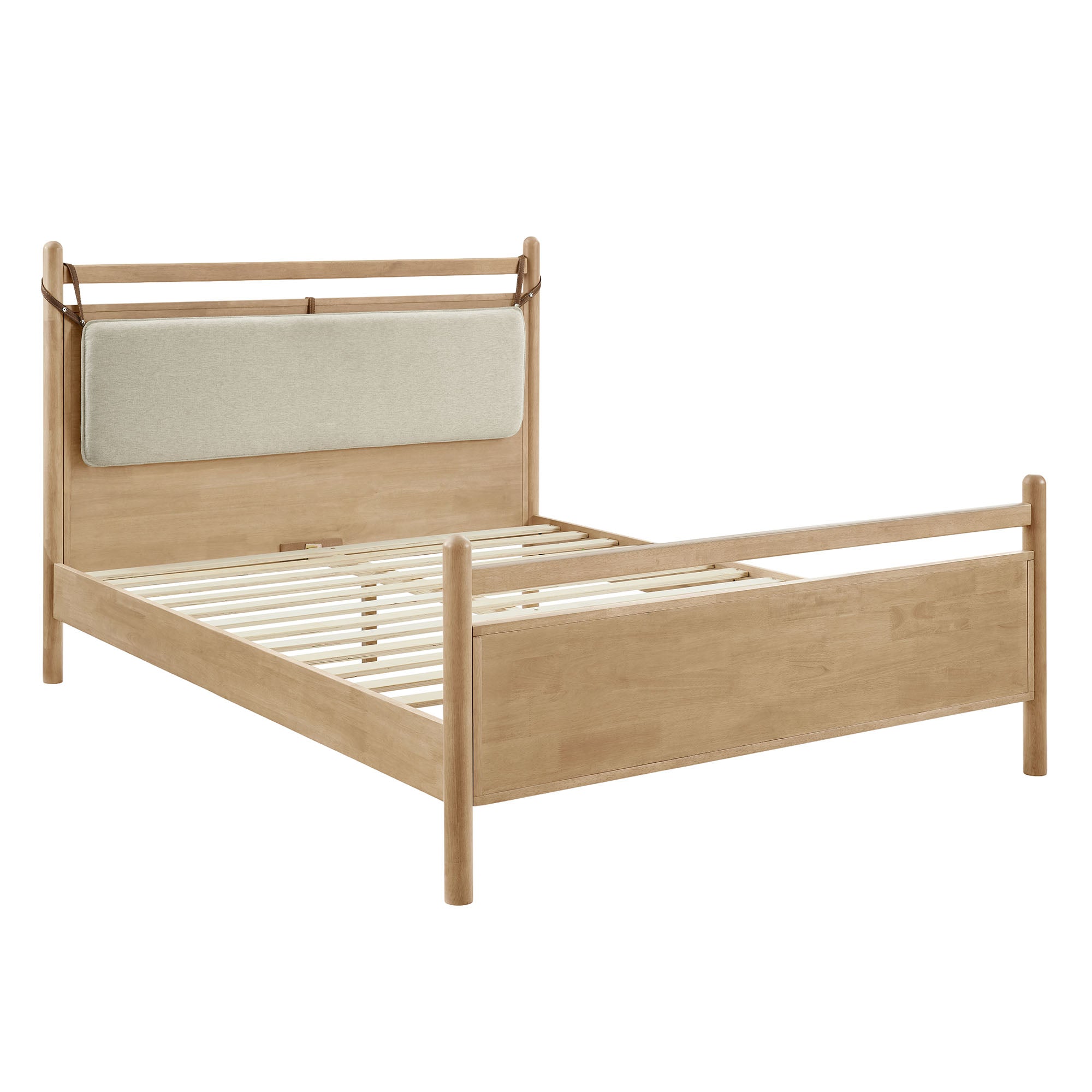 Skeppar Solid Wood Queen Platform Bed  - Light Oak Heathered Ivory Denmark Home