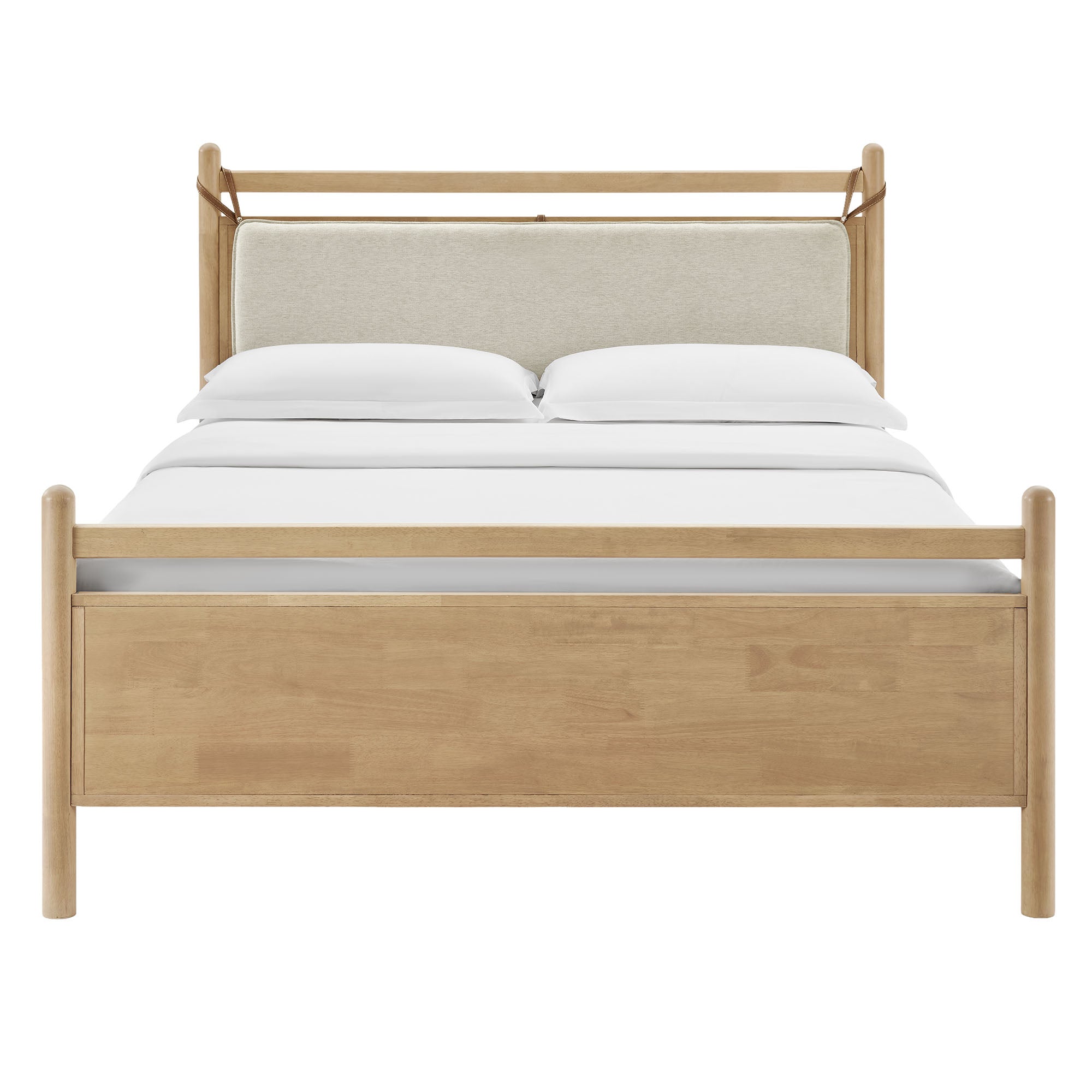Skeppar Solid Wood Queen Platform Bed  - Light Oak Heathered Ivory Denmark Home