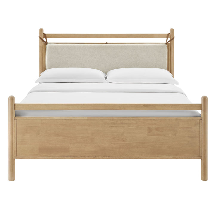 Skeppar Solid Wood Queen Platform Bed  - Light Oak Heathered Ivory Denmark Home
