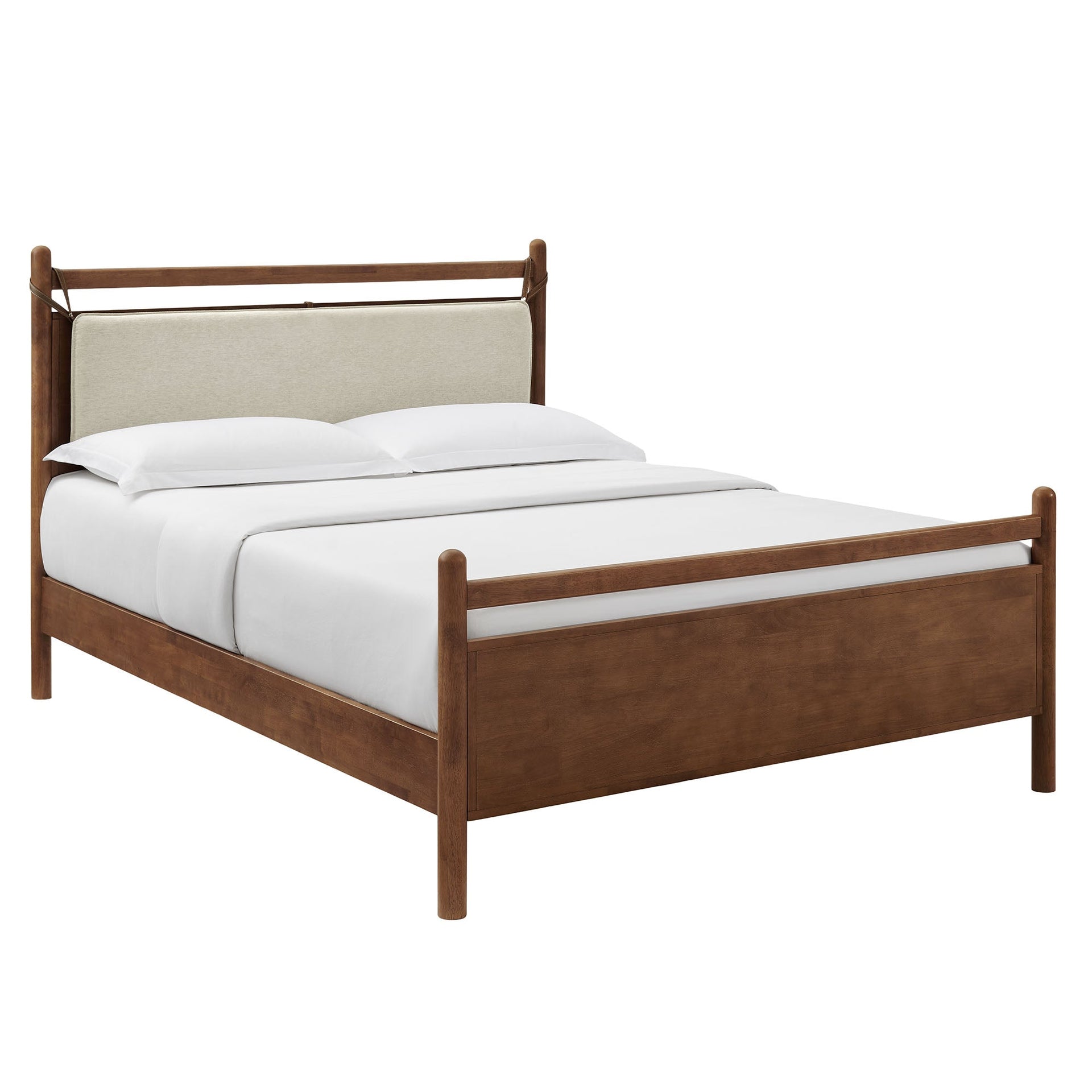 Skeppar Solid Wood Queen - Walnut Heathered Ivory Denmark Home