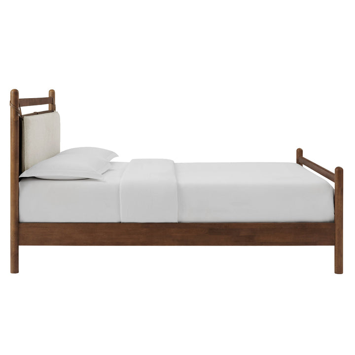 Skeppar Solid Wood Queen - Walnut Heathered Ivory Denmark Home