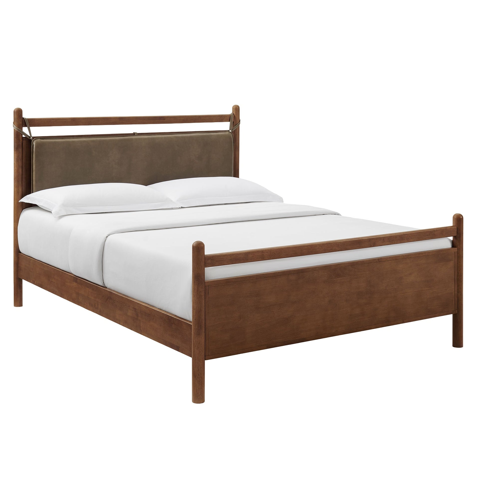 Skeppar Solid Wood Queen Platform Bed - Walnut Mushroom Denmark Home