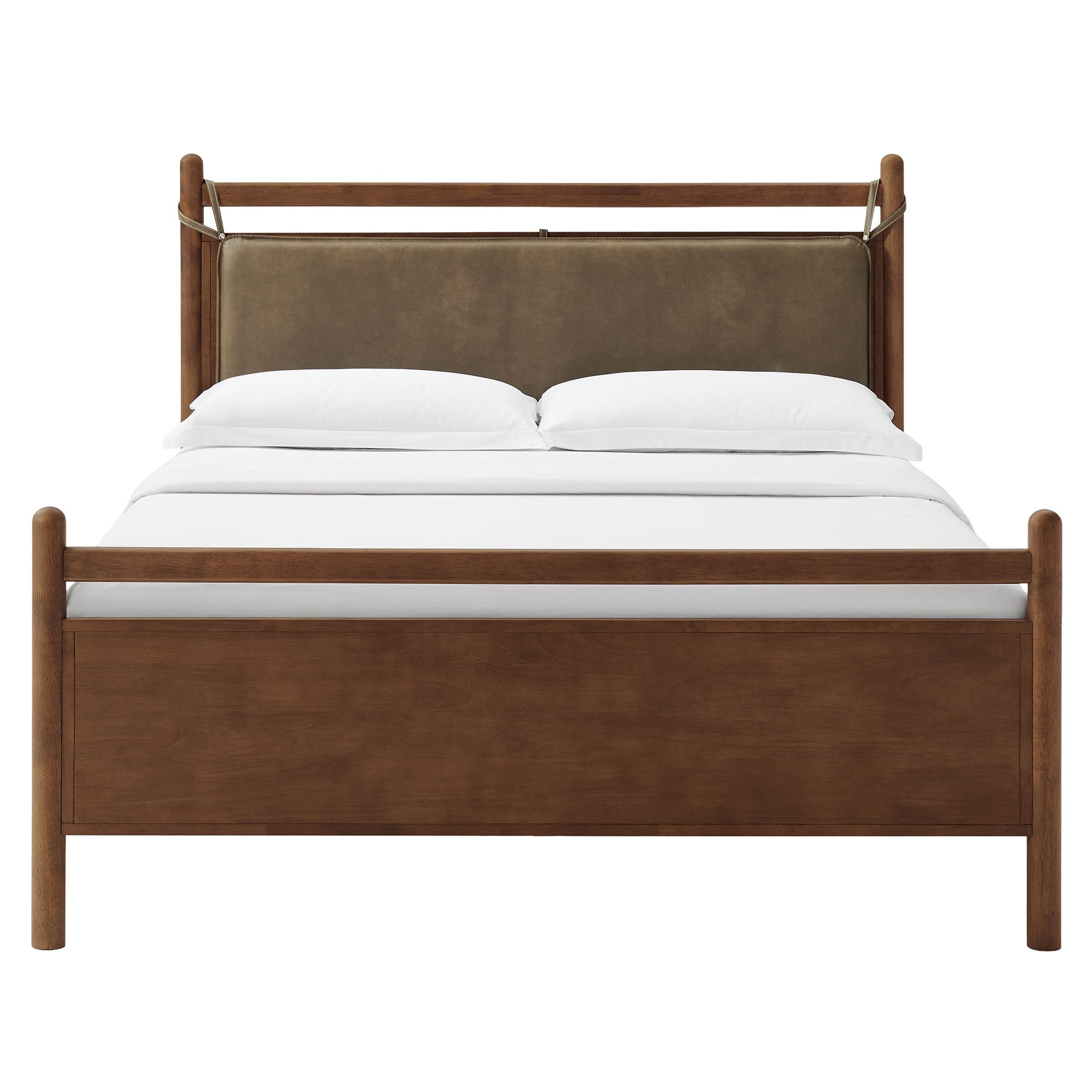 Skeppar Solid Wood Queen Platform Bed - Walnut Mushroom Denmark Home