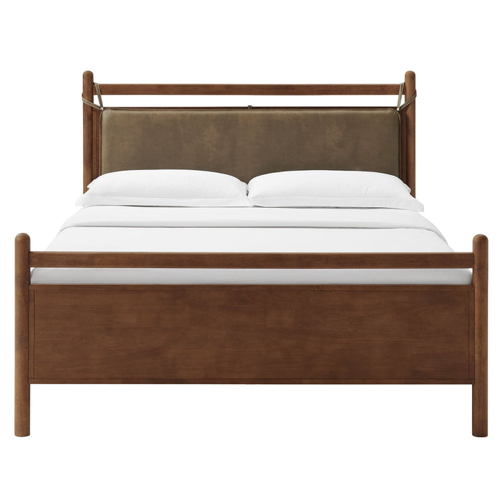 Skeppar Solid Wood Queen Platform Bed - Walnut Mushroom Denmark Home