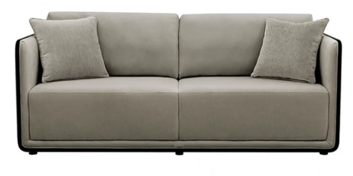 Vienna Loveseat – Taupe Chenille Upholstery with Matte Black Beech Frame Denmark Home