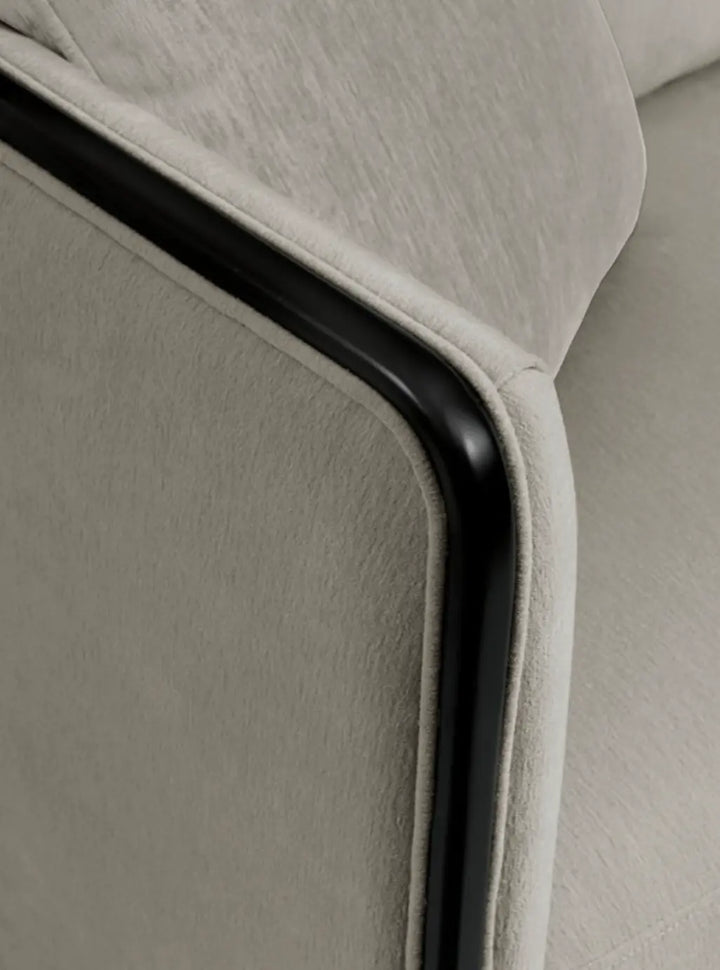 Vienna Loveseat – Taupe Chenille Upholstery with Matte Black Beech Frame Denmark Home
