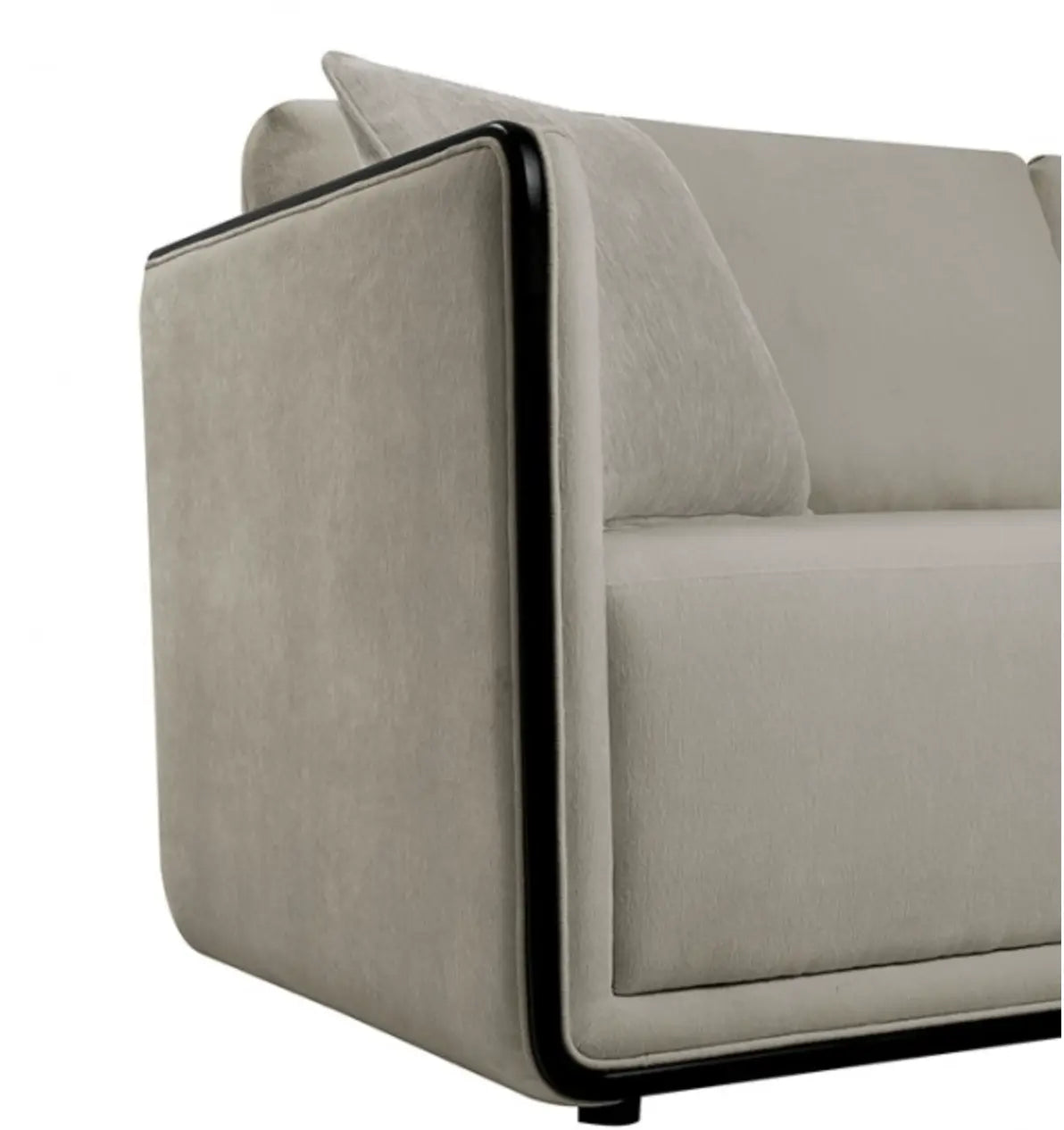 Vienna Sofa – Taupe Chenille Upholstery with Matte Black Beech Base Denmark Home
