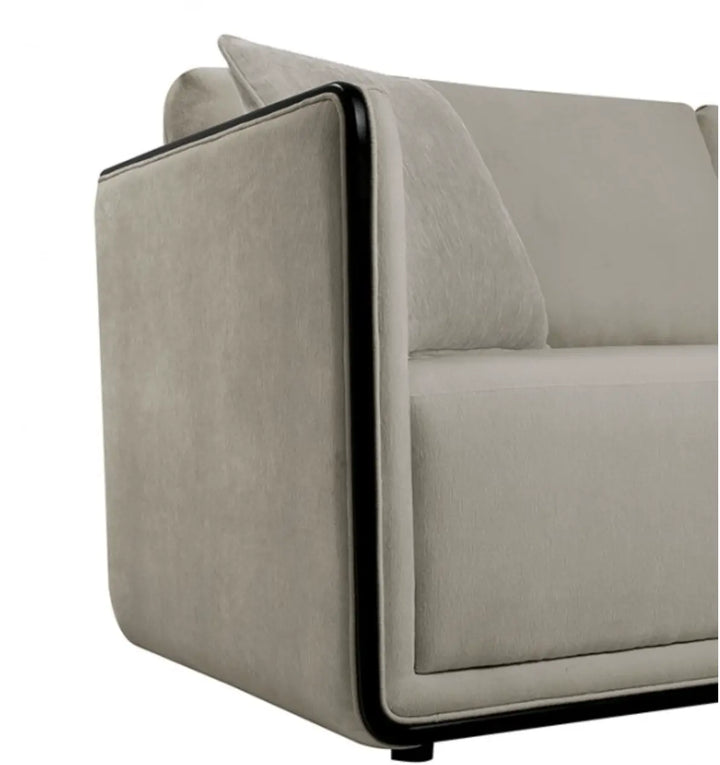 Vienna Loveseat – Taupe Chenille Upholstery with Matte Black Beech Frame Denmark Home