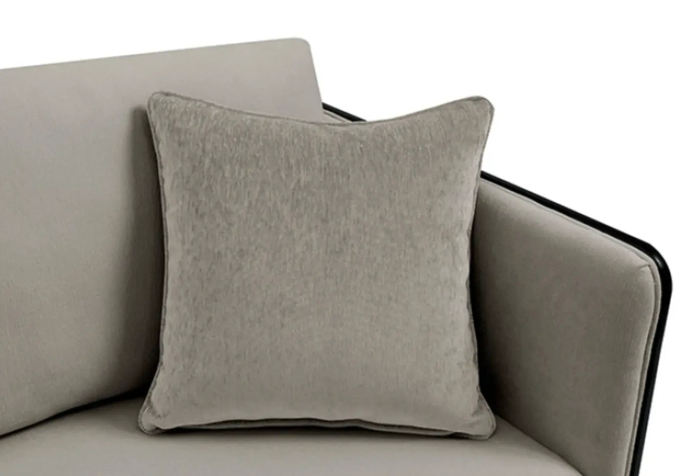 Vienna Sofa – Taupe Chenille Upholstery with Matte Black Beech Base Denmark Home
