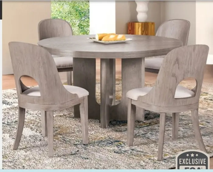 Elvik Round Dining Table – White Oak Finish Denmark Home