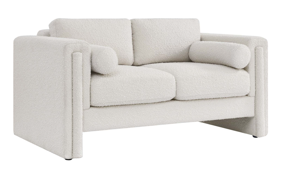 Arvion Boucle Upholstered Loveseat - Ivory