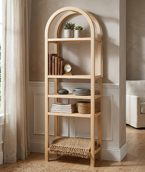 Nook Arched Bookcase - Natural Denmark Home