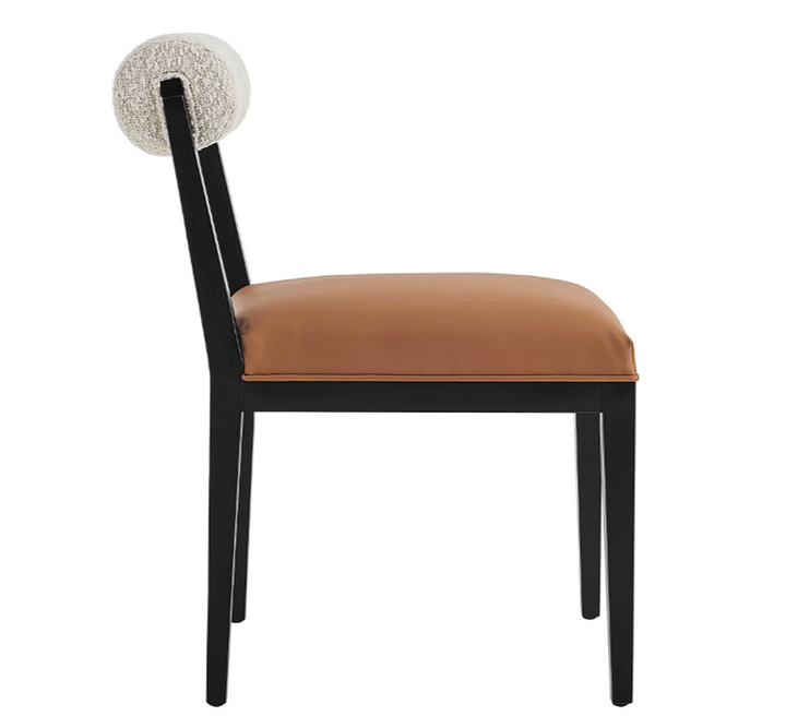 Bek Fabric Dining Chair - Pearl Tan Black Denmark Home