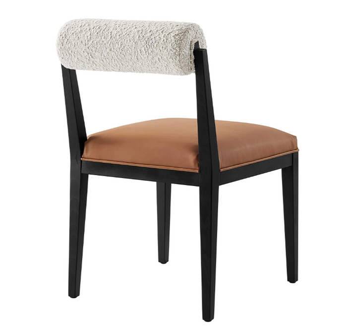 Bek Fabric Dining Chair - Pearl Tan Black Denmark Home