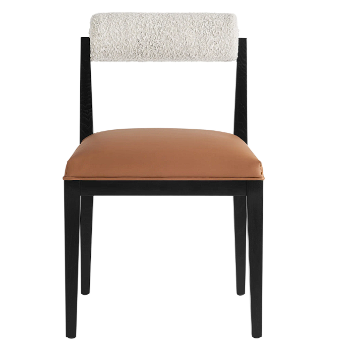 Bek Fabric Dining Chair - Pearl Tan Black Denmark Home