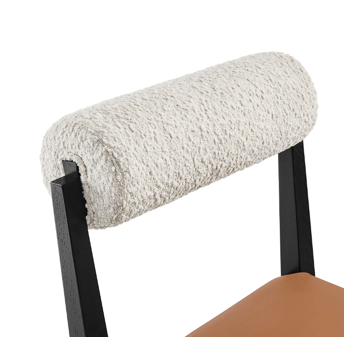 Bek Fabric Dining Chair - Pearl Tan Black Denmark Home