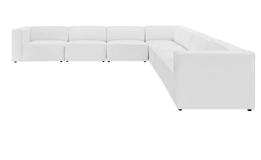 Kovak Vegan Leather 7-Piece Sectional Sofa - White