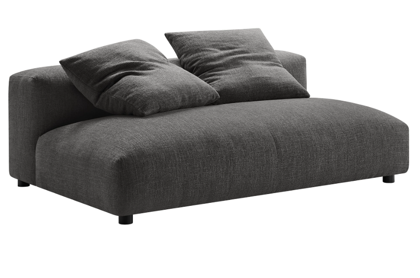 Lumi Modular Armless Loveseat – Charcoal