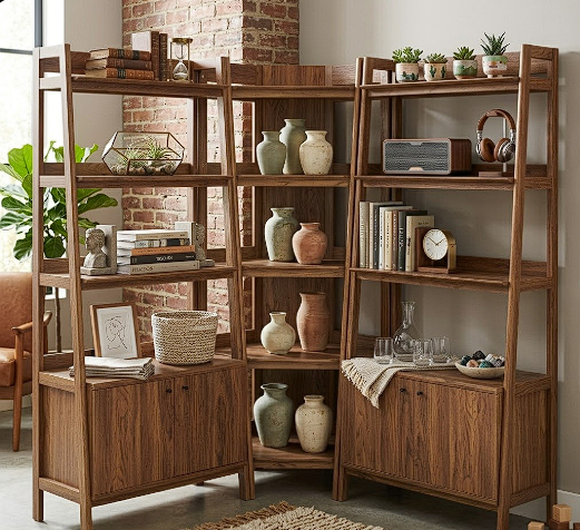 Teak Corner Bookcase Set - Oak (Copy) Denmark Home