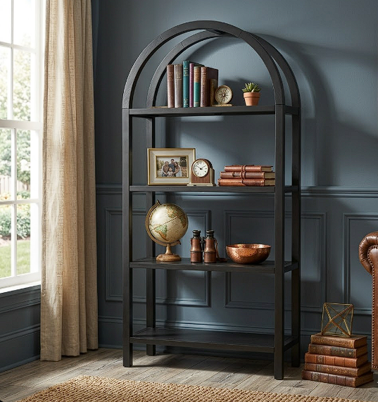 Nook Arched Bookcase - Black Denmark Home