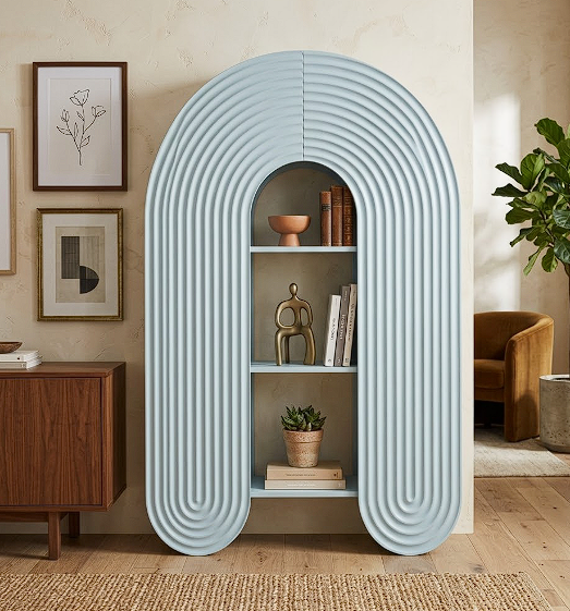 Float Arched Ripple Bookcase - Light Blue Denmark Home