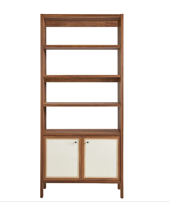 Tuck Tall Bookcase with Cabinet Storage - Walnut Denmark Home