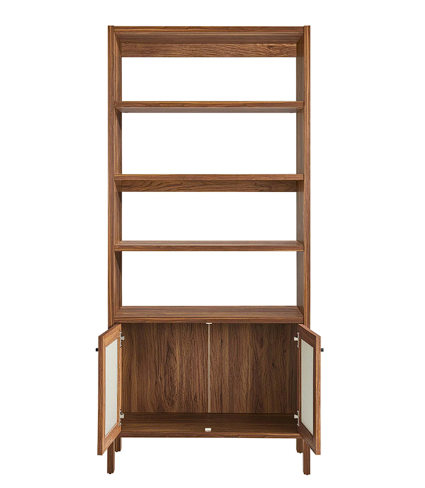 Tuck Tall Bookcase with Cabinet Storage - Walnut Denmark Home