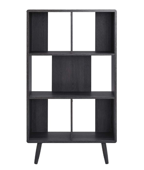Koru 3 Tier Open Bookcase - Charcoal Denmark Home