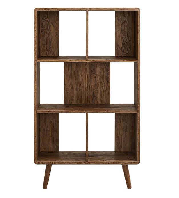 Koru 3 Tier Open Bookcase - Walnut Denmark Home