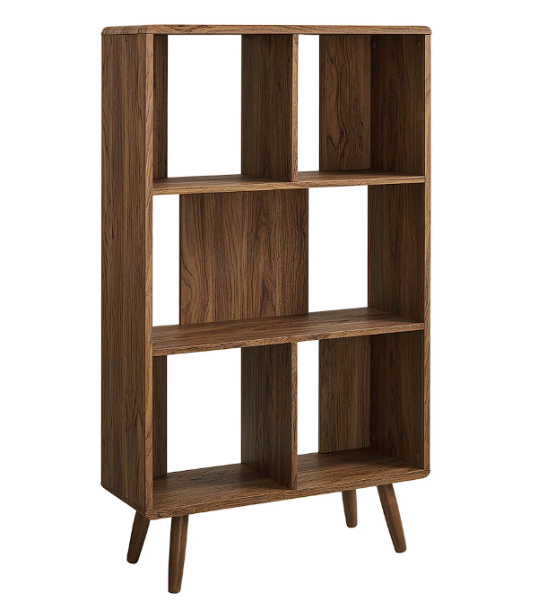 Koru 3 Tier Open Bookcase - Walnut Denmark Home