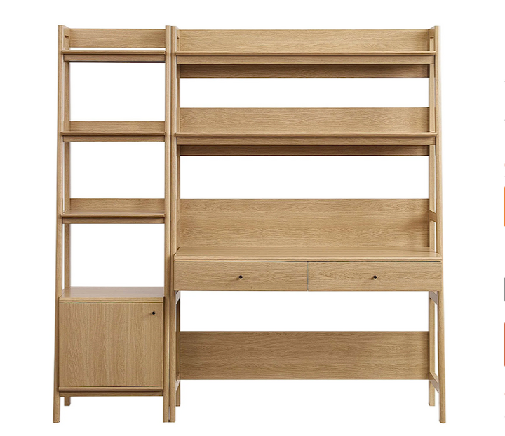 Teak Office Desk and Bookcase Set - Oak Denmark Home