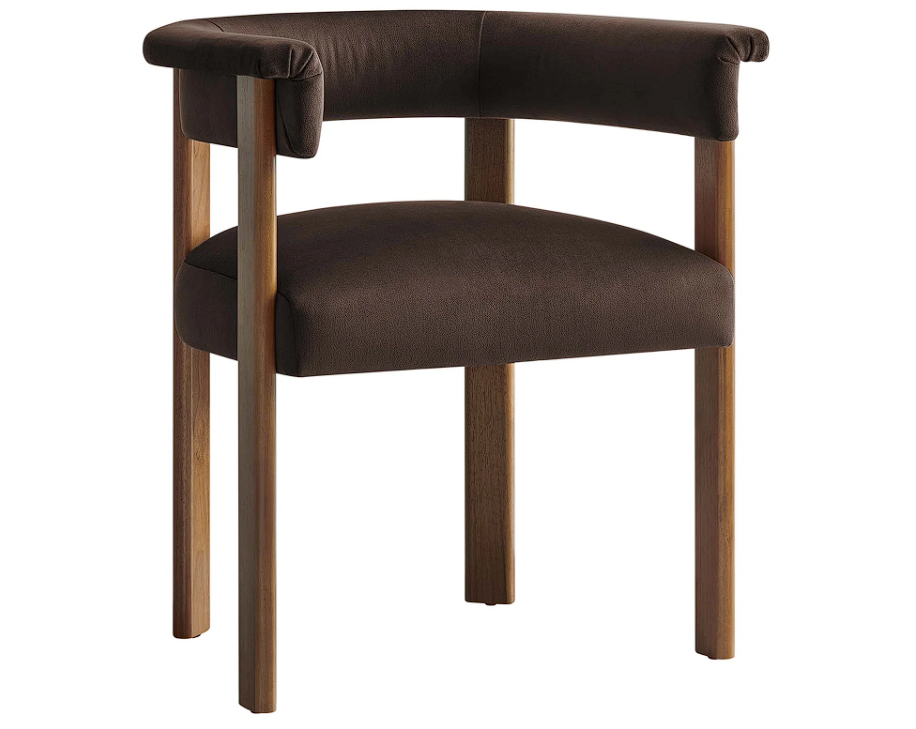 Solvéra Velvet Dining Chair Set - Chocolate Brown Denmark Home