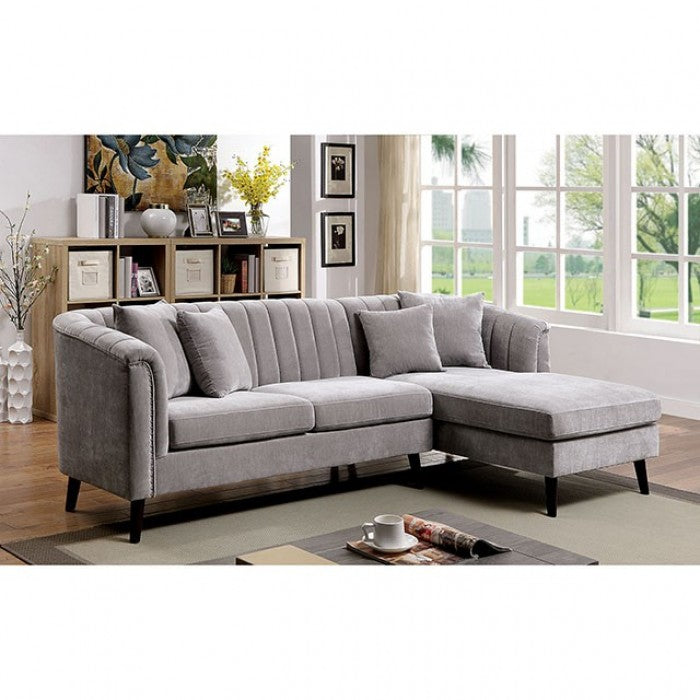 Viggo Sectional – Light Gray Chenille L-Shaped