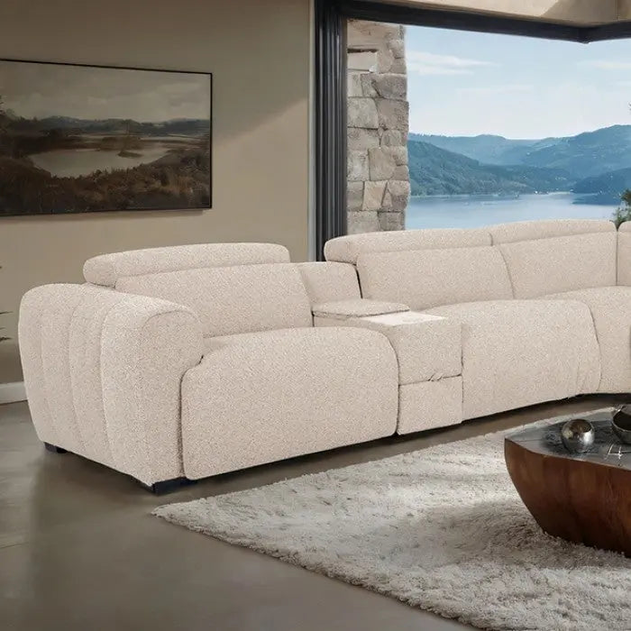 Milae  Power Sectional – Contemporary White with Console & Wireless Charging Denmark Home