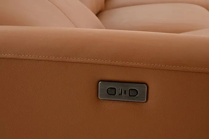 Cora Power Sectional Sofa – Brown Clay Leather, Right Chaise Denmark Home