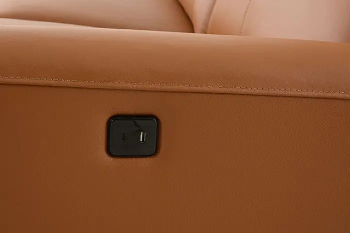 Cora Power Sectional Sofa – Brown Clay Leather, Right Chaise Denmark Home