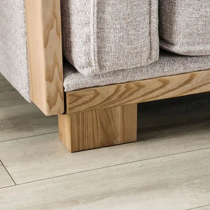 Holm Accent Chair – Light Brown Fabric with Ash Wood Frame Denmark Home