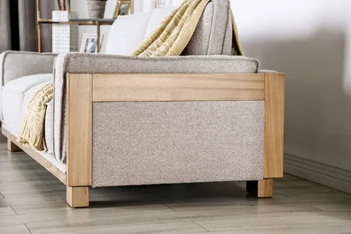 Holm Accent Chair – Light Brown Fabric with Ash Wood Frame Denmark Home