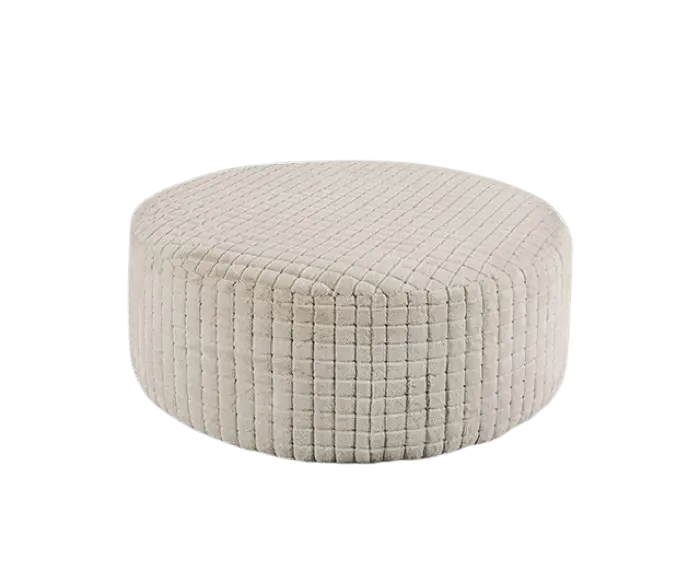 Liva Ottoman – Patterned Chenille, Warm Tan Denmark Home