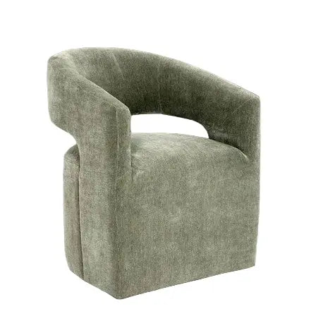 Roda  Barrel Accent Chair with Casters – Green Denmark Home