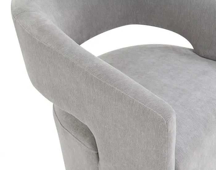 Roda Barrel Accent Chair with Casters – Light Gray Denmark Home
