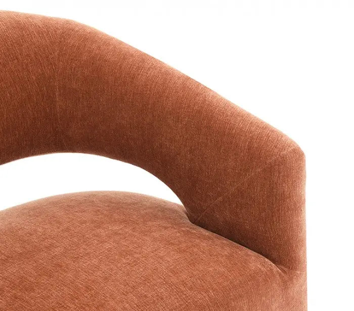 Roda Barrel Accent Chair with Casters – Rustic Orange Denmark Home
