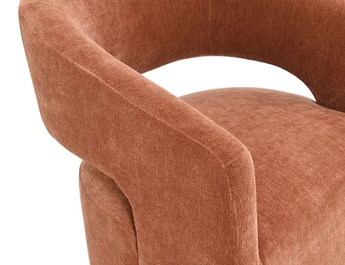 Roda Barrel Accent Chair with Casters – Rustic Orange Denmark Home