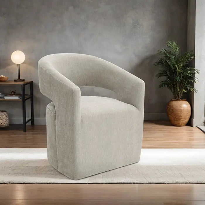 Roda Barrel Accent Chair with Casters – Taupe Denmark Home